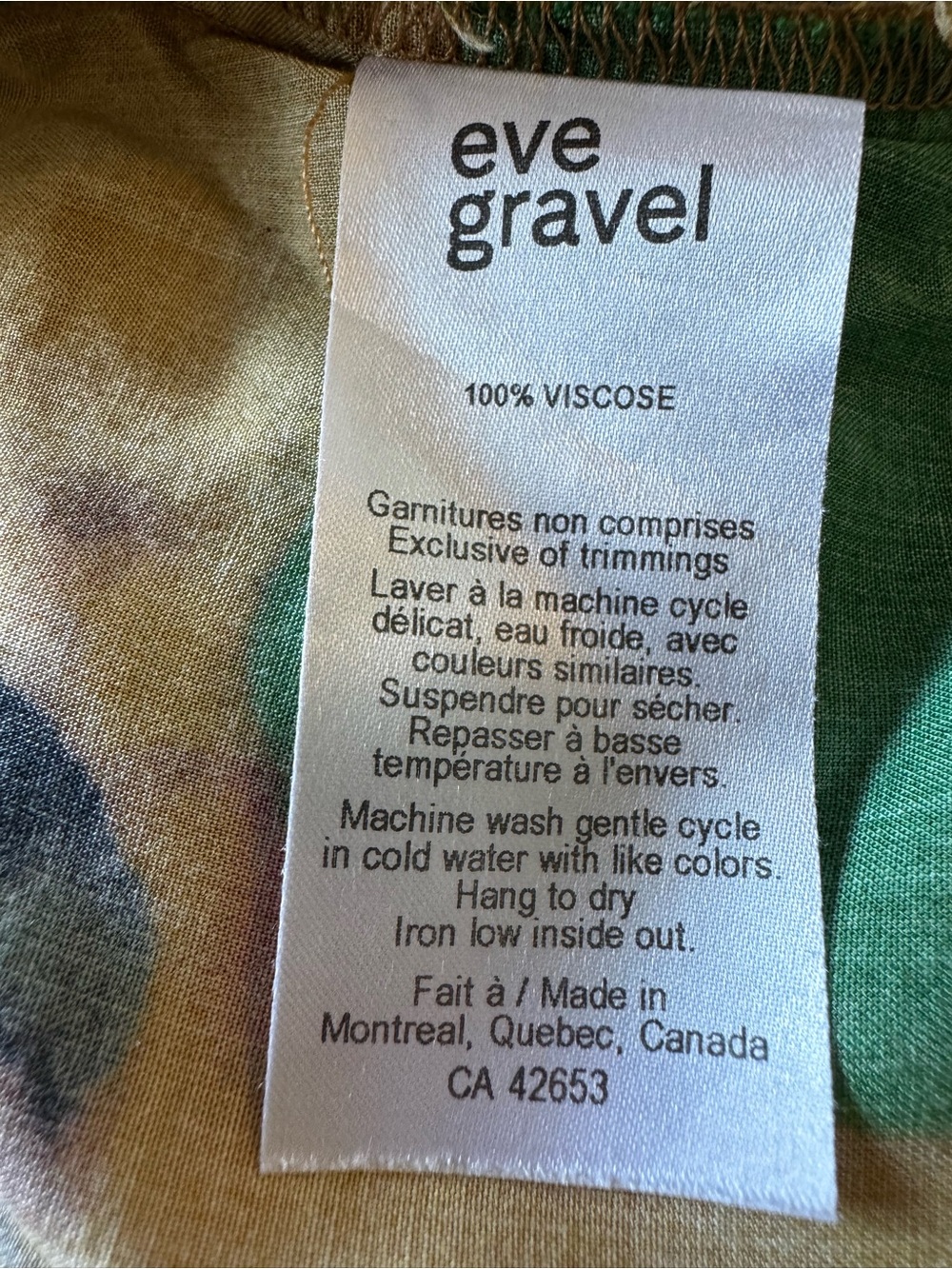 Eve Gravel Montreal Abstract Print Mock Neck Sleeveless Blouse Top Yellow XS - Picture 2 of 8